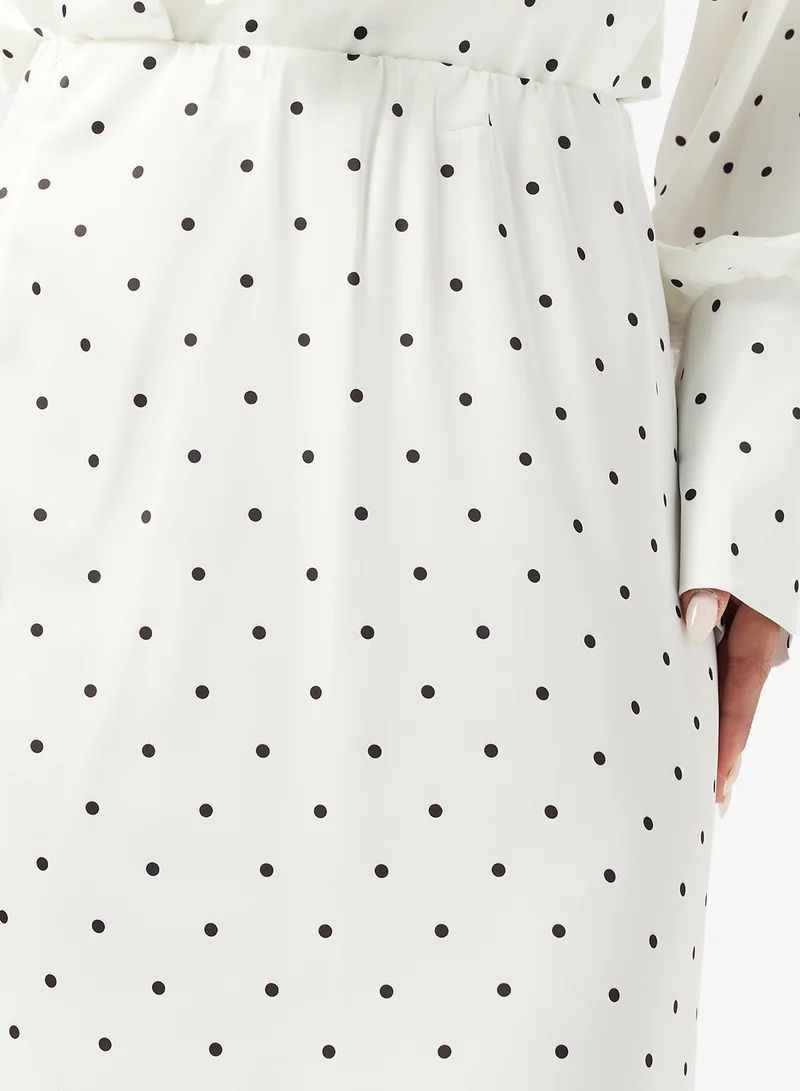 Ginger  Satin Polka Dot Skirt for Women | Best Price UAE